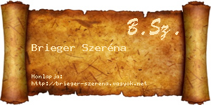 Brieger Szeréna névjegykártya
